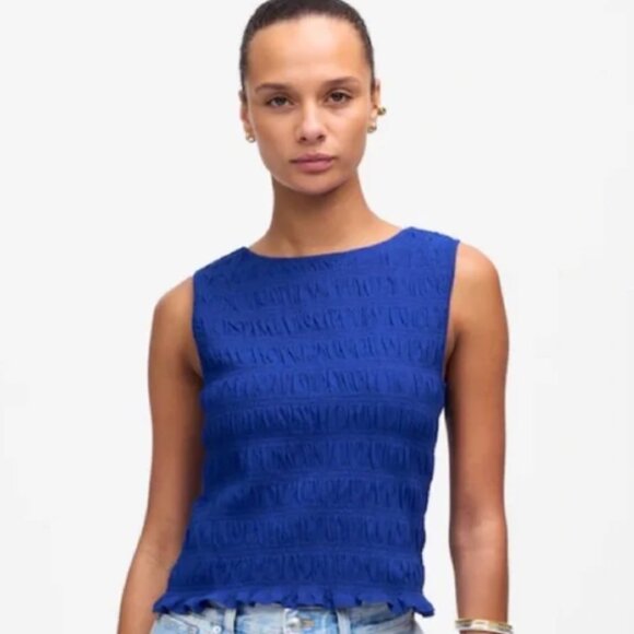Madewell Tops - Madewell Smocked Boatneck Tank size XXS NWT